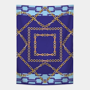 Gold chains, Geometric shapes Tapestry