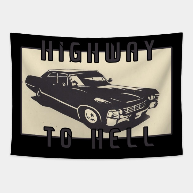 Highway to hell (Supernatural fan art) Tapestry by NEFT PROJECT