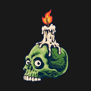 halloween character candle skull T-Shirt