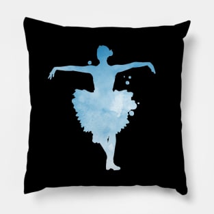 Blue Ballerina Art Pillow