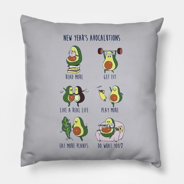 New Year's Resolutions with Avocado Pillow by huebucket