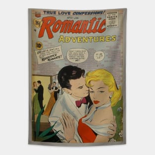 Vintage "Romantic Adventures" Cover Tapestry