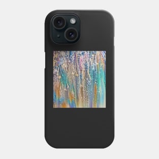 Color Drip Abstract in Teal Pink Beige Phone Case