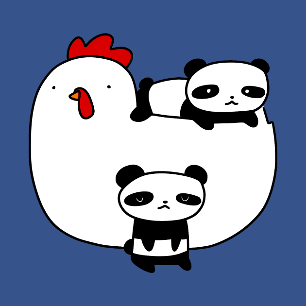 Chicken and Baby Pandas by saradaboru