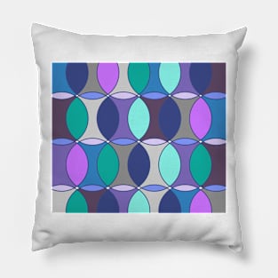 Abstract Cool Color Circles Pillow