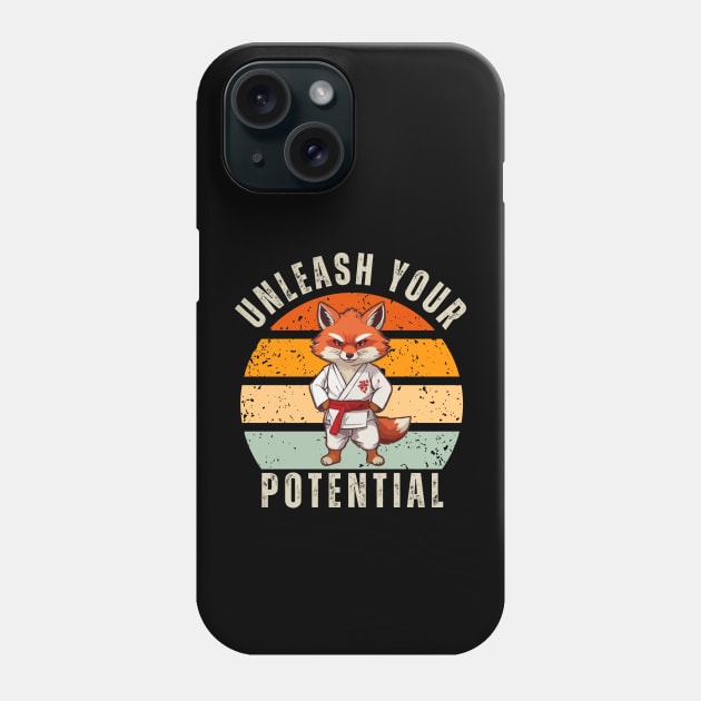 Karate Angry Fox Retro Phone Case by BaliChili