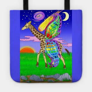 Giraffe with wings Tote