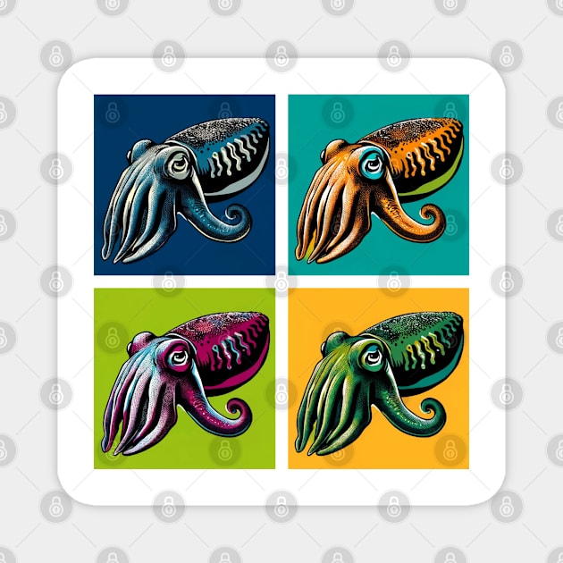 Pop Cuttlefish Sponge Art - Cool Underwater Magnet by PawPopArt