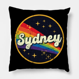 Sydney // Rainbow In Space Vintage Grunge-Style Pillow