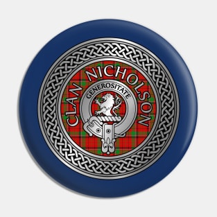 Clan Nicholson Crest & Tartan Knot Pin