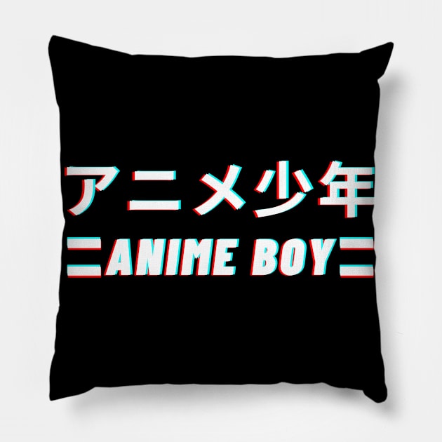 Anime Boy Figure Vaporwave Aesthetic Pillow by MzumO