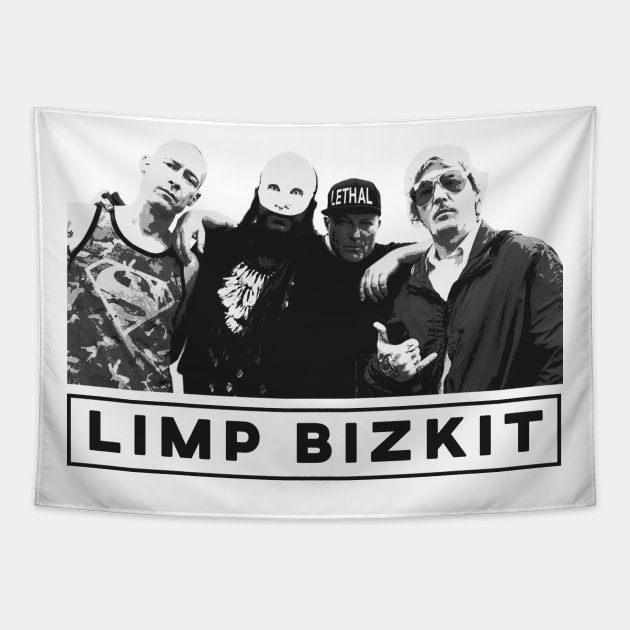 Limp Bizkit Black And White Nu Metal Tapestry by clownescape