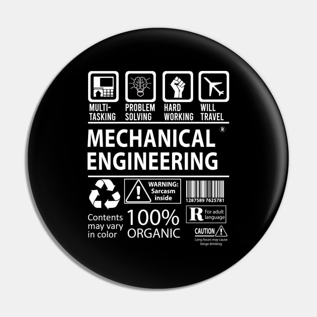 Mechanical Engineering T Shirt - MultiTasking Certified Job Gift Item Tee Pin by Aquastal