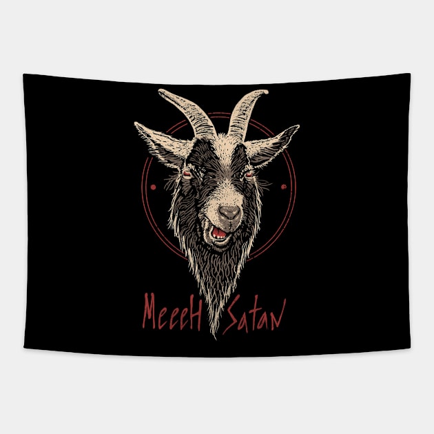 Meeeh Satan Tapestry by Vincent Trinidad Art