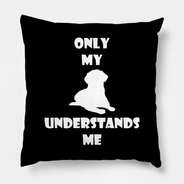 Only My Dog Understands Me Pillow by VT Designs