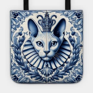 Delft Tile With Sphinx Cat No.4 Tote