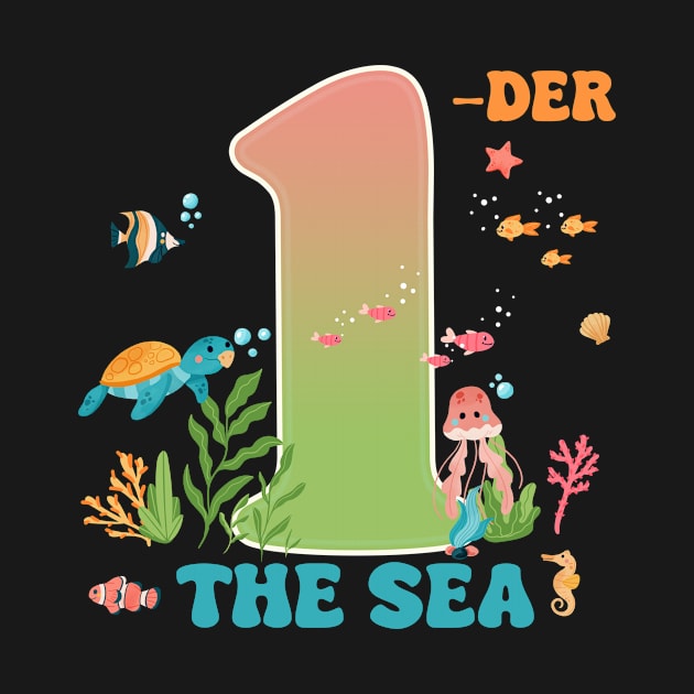 Family Oneder the Sea One Year Old B-day Gift For Booys Girls Kids Toddlers by Patch Things All