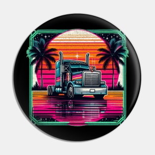 Semi truck retro driver Pin