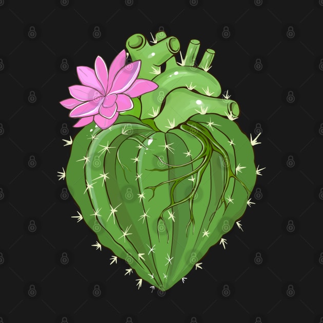 Cactus shape Heart and succulent plant flower, Prickly Heart, succulent lover, Plant lover by Collagedream