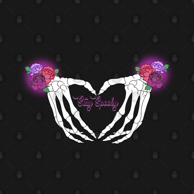 Stay Spooky Skeleton Hand Hearts - Pastel Goth - Mightbelucifer by mightbelucifer