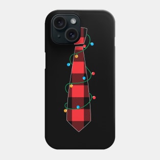 Red Buffalo Plaid Tie Christmas Lights Xmas Ugly Holiday Sweater Phone Case