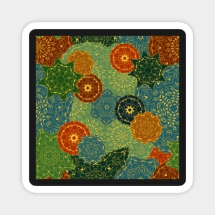 Seamless pattern with floral mandala. Magnet