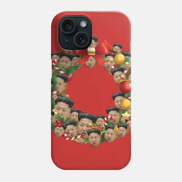 Kim Jong-un Multiface Christmas Wreath Phone Case by Rebus28