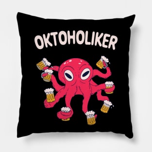 Oktoholiker Bier Oktopus Saufen Lustiges Party Pillow