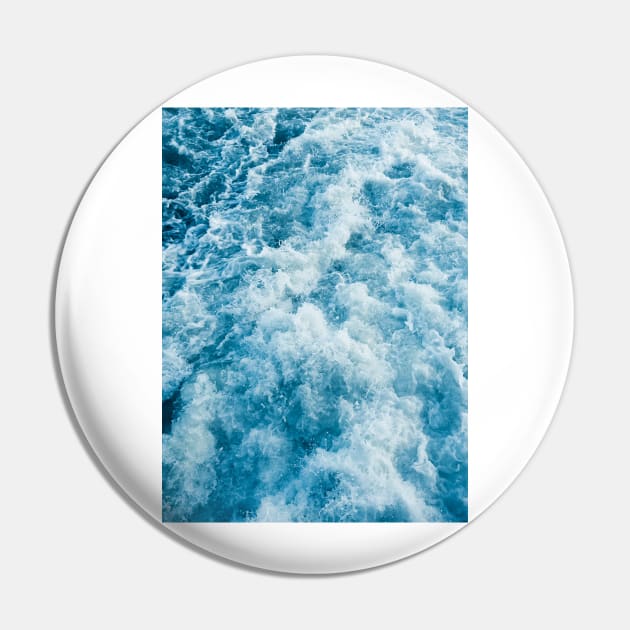 Whitewater River Rapids Blue Abstract Pin by Amy-K-Mitchell