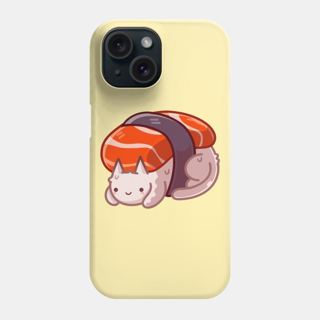 Salmon Nigiri Cat Phone Case by Claire Lin