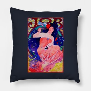 Job cigaratte by Alfons Mucha 1898 Pillow