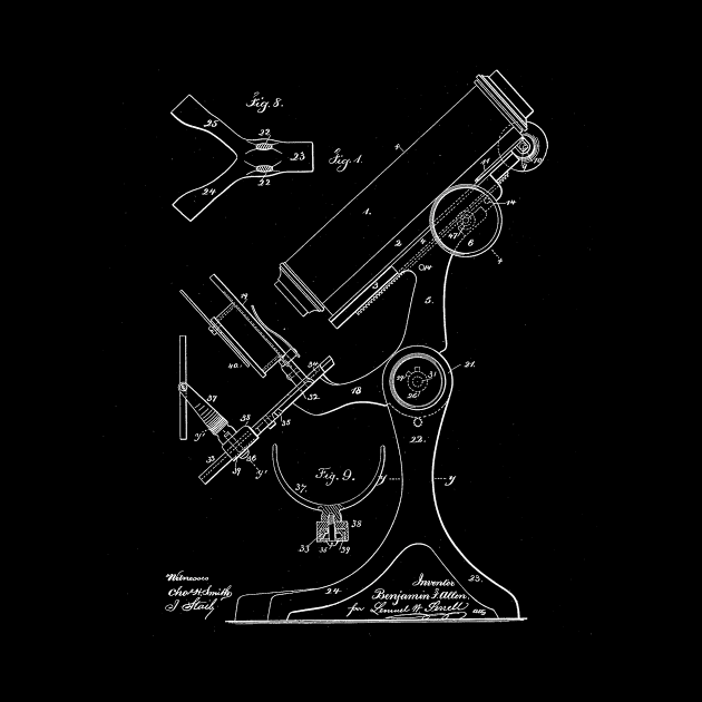 Microscope Vintage Patent Drawing by TheYoungDesigns