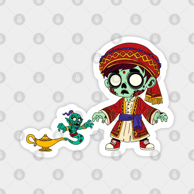 Zombie Aladdin & Zombie Genie Magnet by H. R. Sinclair