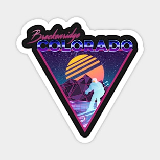 Retro Vaporwave Ski Mountain | Breckenridge Colorado | Shirts, Stickers, and More! Magnet