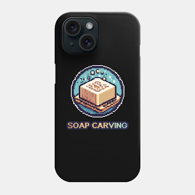 Soap Carving Pixel Art Retro Phone Case by ThesePrints
