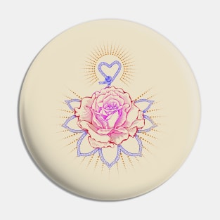 Flower Heart colorful tattoo art style Pin