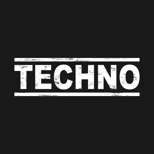 TECHNO MUSIC WHITE TEXT by shirts.for.passions