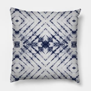 Dark Blue Summer Tie Dye Batik Wax Tie Die Print Pillow