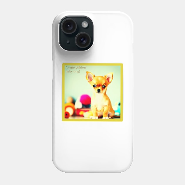 A Cute Golden Baby Dog Phone Case by SureEtAlliste