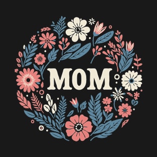 Mom Floral Art Typography T-Shirt