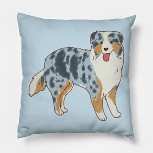 australian shepherd art Pillow