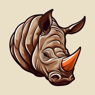 Head of orange horned rhino T-Shirt