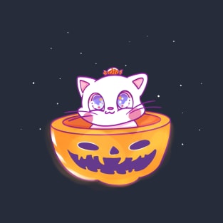 Cute Halloween pumpkin cat T-Shirt