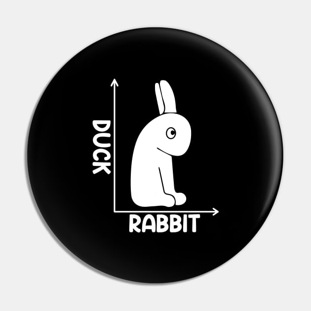 Awesome Duck Or Rabbit Optical Illusion For A Philosophy Fan Pin by sBag-Designs