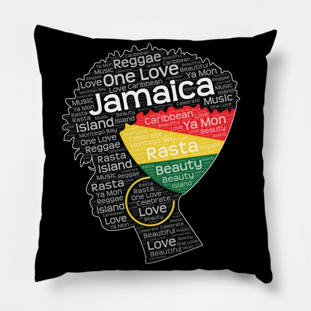 Jamaican Woman With Afro Puff Pillow by blackartmattersshop