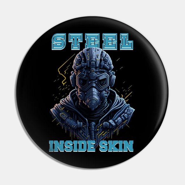 Steel Inside Skin Pin by QuirkyPrintShop