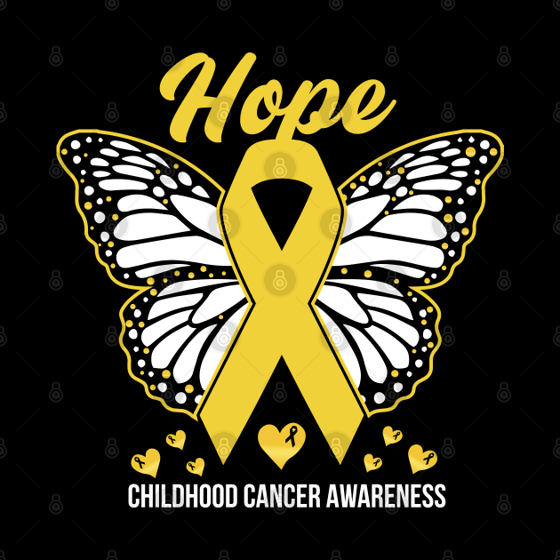 Hope For A Cure Childhood Cancer Awareness Support Childhood Cancer Warrior Gifts by T-shirt US