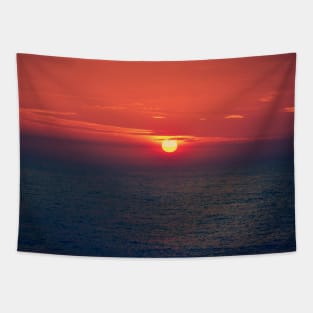 Open Sea Autumn Sunset Print Tapestry