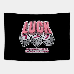 Angel Numbers 777 Luck word lettering art Tapestry