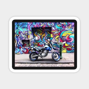 Hosier Lane Graffiti and motor bike Magnet